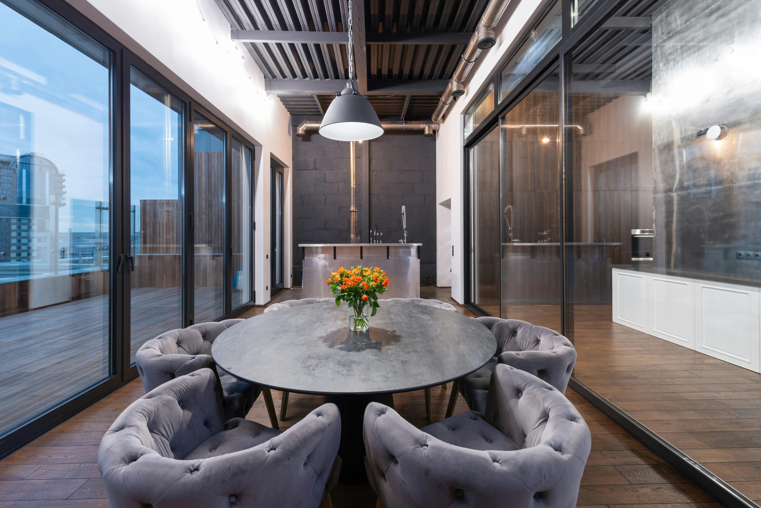 Interior double-volume retail space